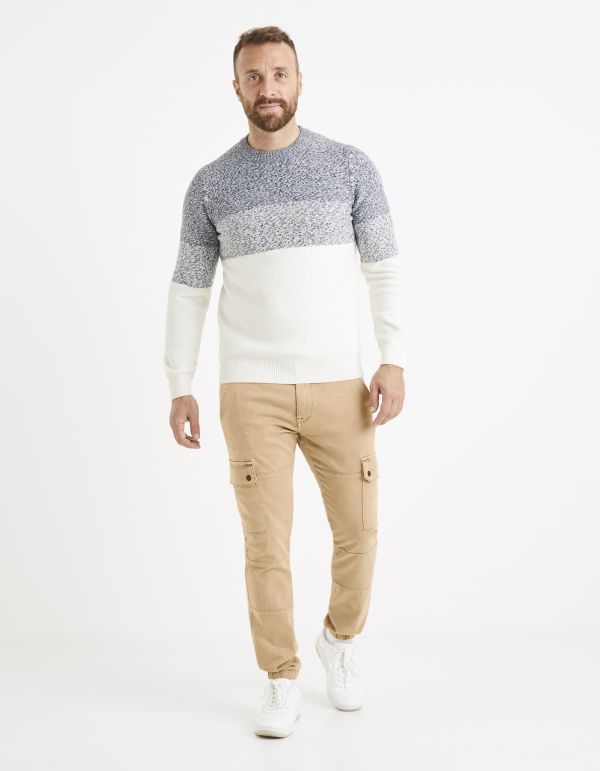 Pull col rond dégradé de couleurs