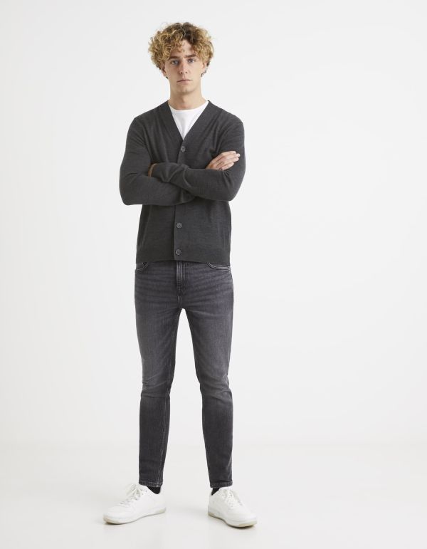 Cardigan boutonné laine mérinos