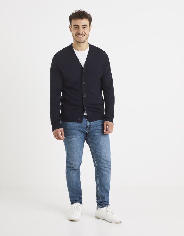 Cardigan boutonné laine mérinos