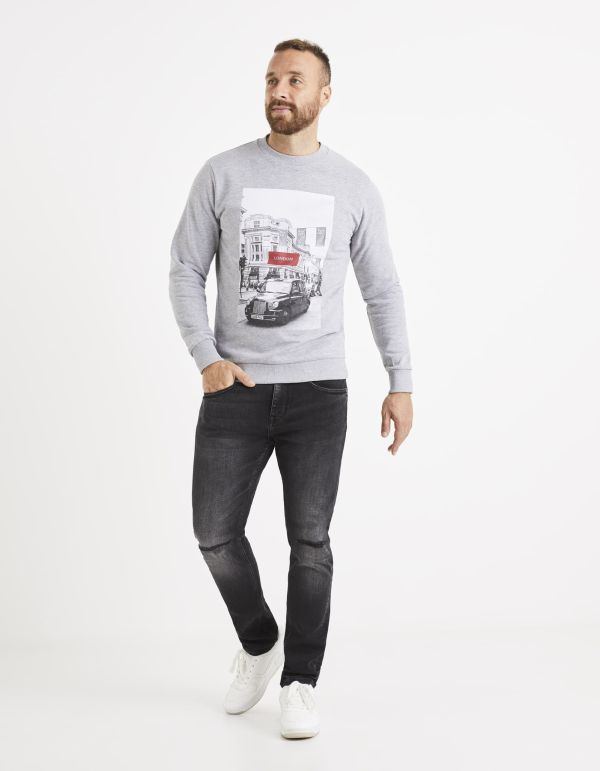 Sweat col rond en coton mélangé