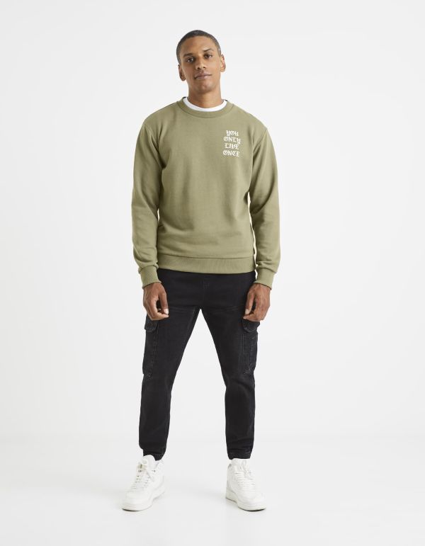 Sweat col rond en coton mélangé