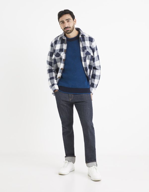 Pull col rond en coton mélangé