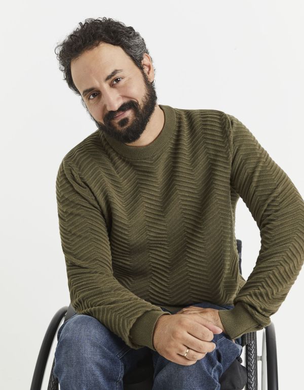 Pull col rond 100% coton