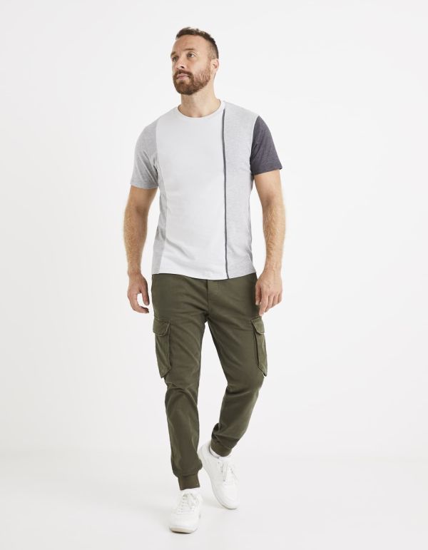 T-shirt col rond coton mélangé