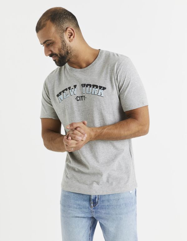 T-shirt col rond coton mélangé