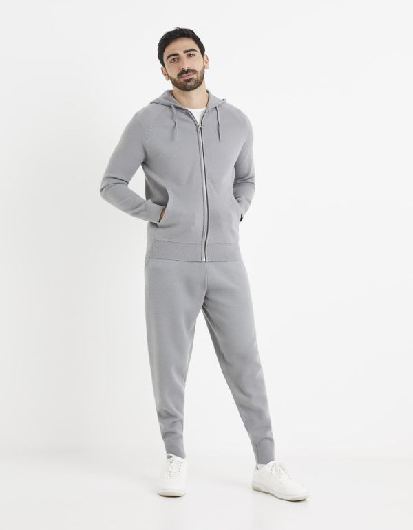 Sweat maille capuche zippé