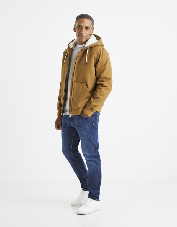 Blouson fourré à capuche