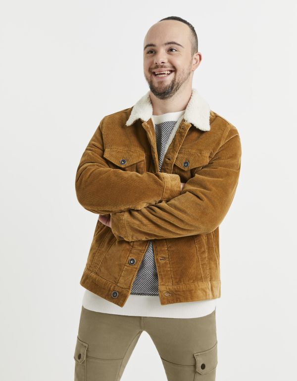 Veste en velours col sherpa