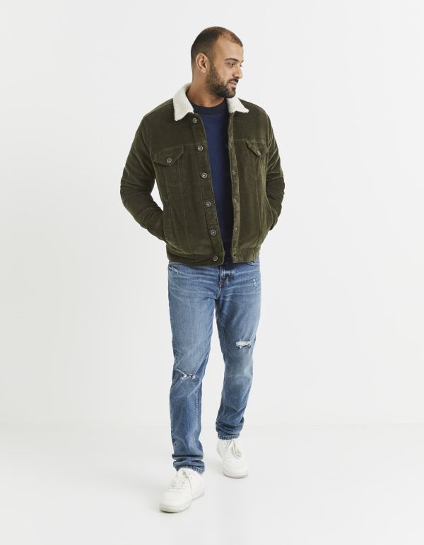 Veste en velours col sherpa