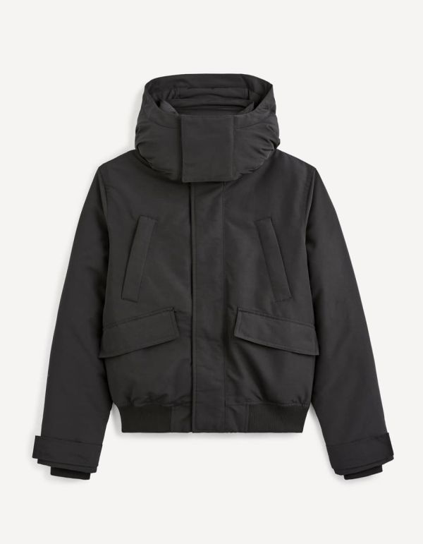 Blouson grand froid à capuche - noir