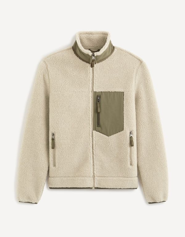 Blouson zippé en polaire - naturel