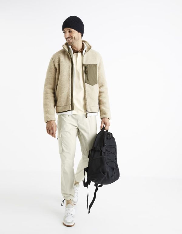 Blouson zippé en polaire - naturel