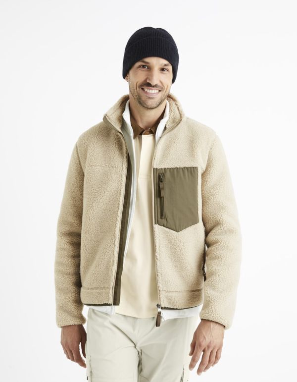 Blouson zippé en polaire - naturel