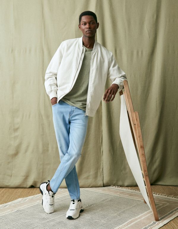 Bomber en coton et lin