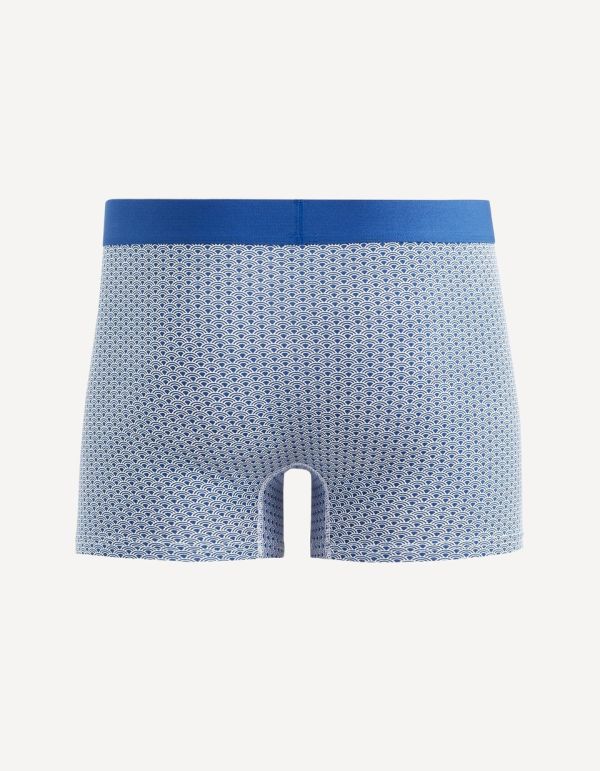 Boxer coton stretch imprimé - bleu