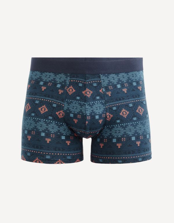 Boxer en coton stretch Aztéque - marine