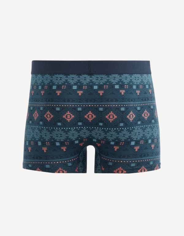 Boxer en coton stretch Aztéque - marine