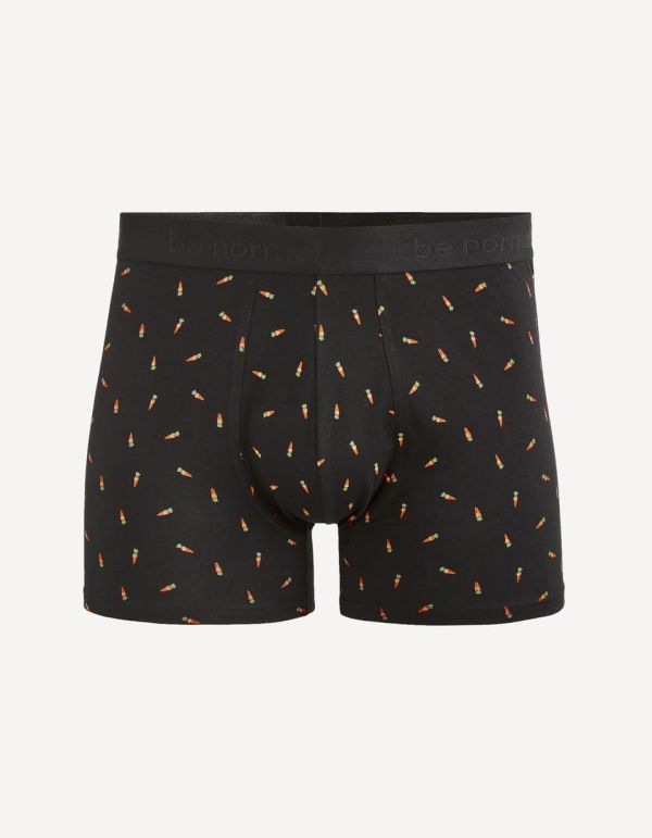 Boxer en coton stretch imprimé carrotte