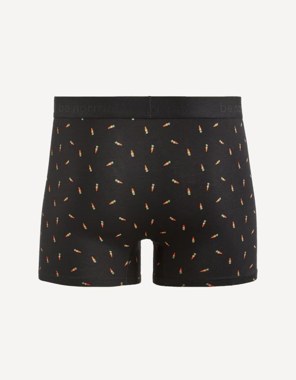 Boxer en coton stretch imprimé carrotte