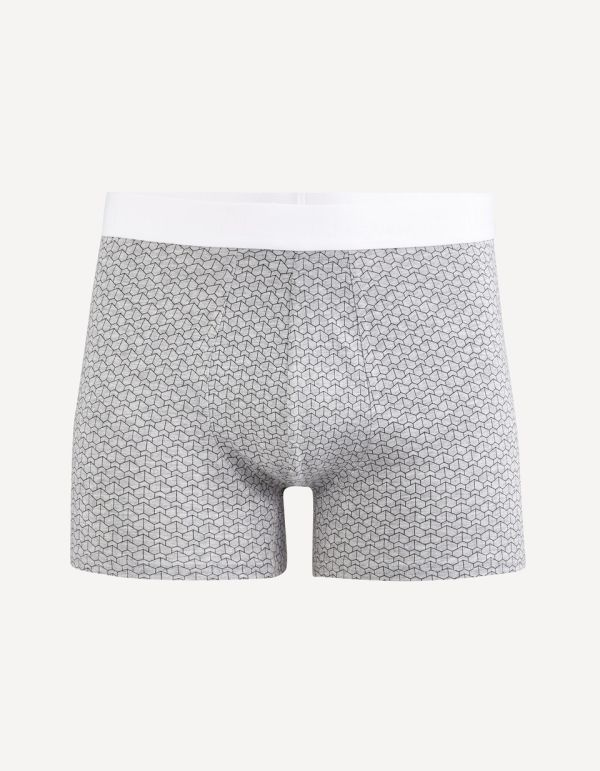 Boxer en coton stretch imprimé chevron