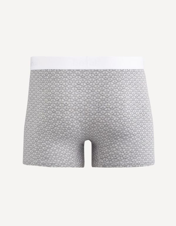 Boxer en coton stretch imprimé chevron