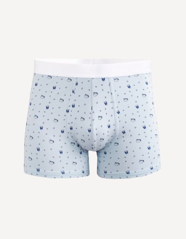 Boxer en coton stretch imprimé graine de café