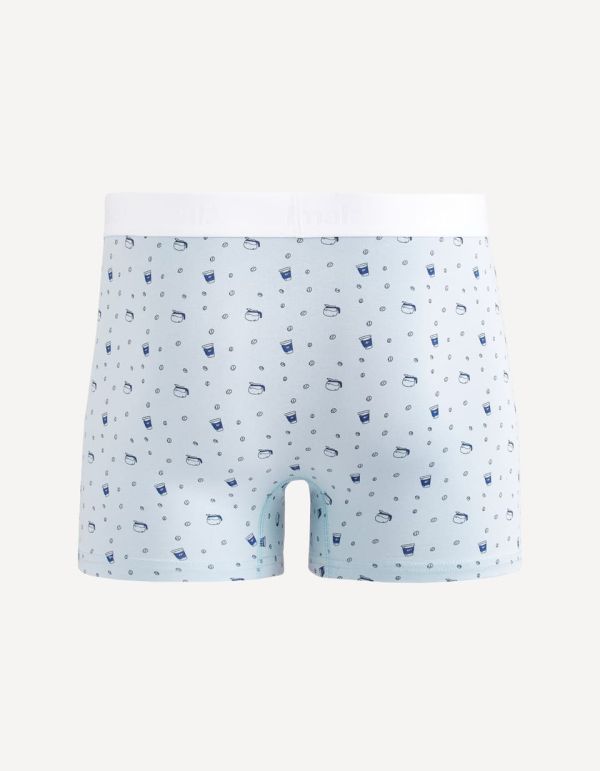 Boxer en coton stretch imprimé graine de café