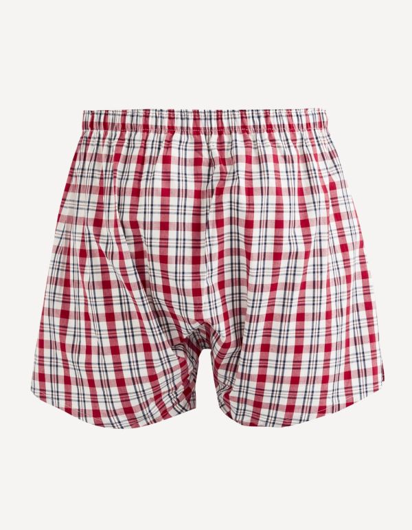 Caleçon popeline 100% coton à carreaux