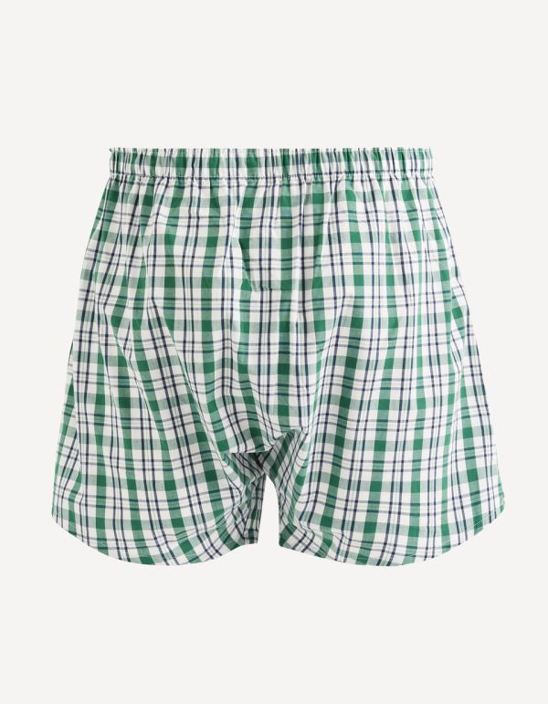 Caleçon popeline 100% coton à carreaux