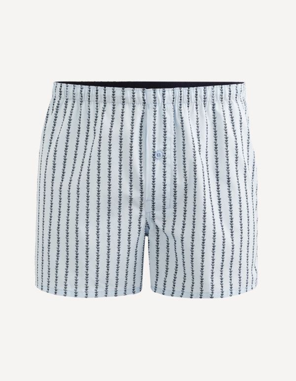 Caleçon popeline 100% coton imprimé algues