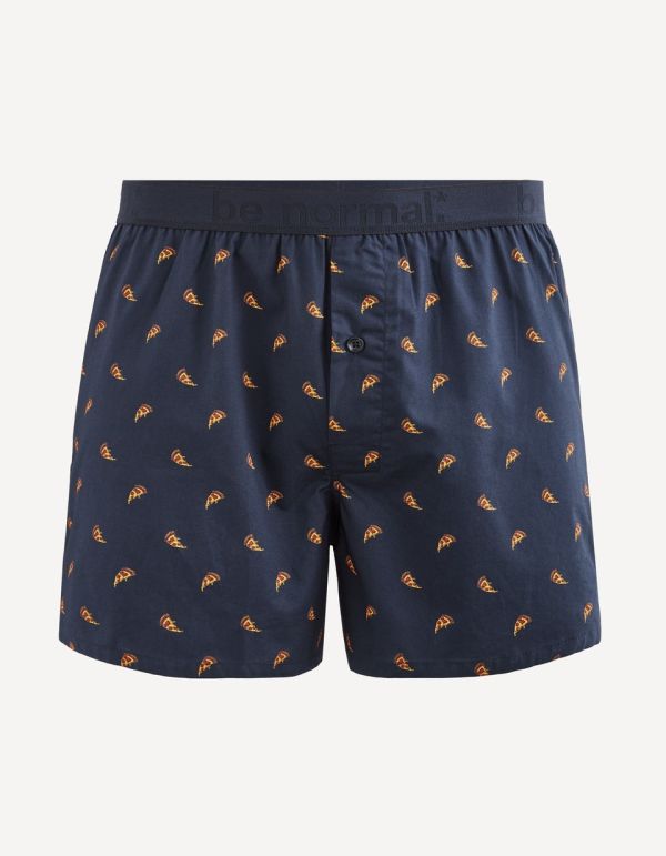 Caleçon popeline 100% coton motif pizza