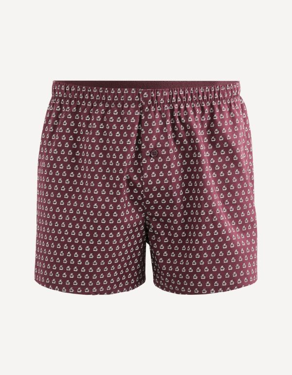 Caleçon popeline 100% coton tasse - violet