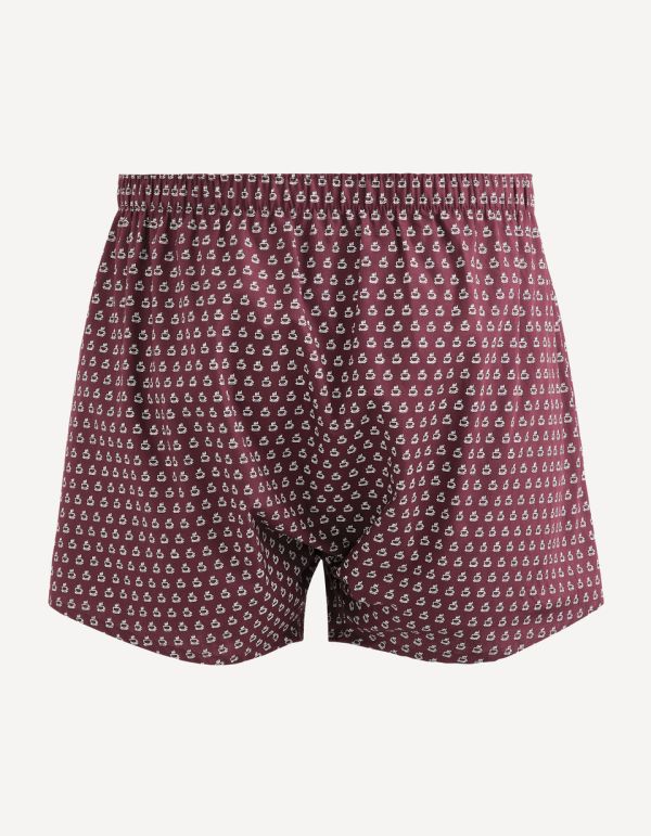 Caleçon popeline 100% coton tasse - violet