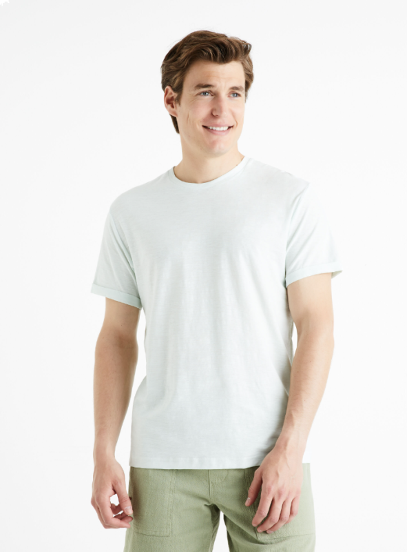 T-shirt col rond 100% coton - bleu