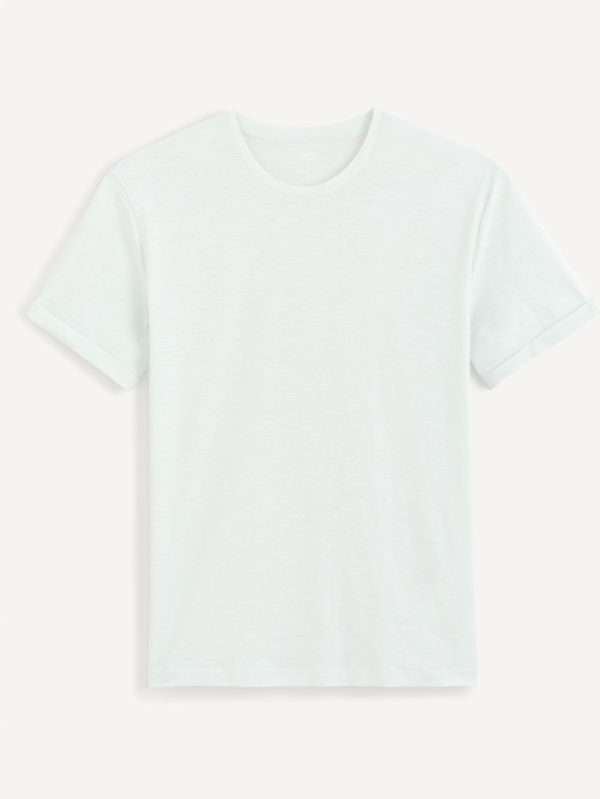 T-shirt col rond 100% coton - bleu