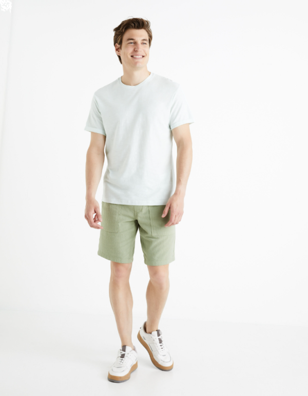 T-shirt col rond 100% coton - bleu