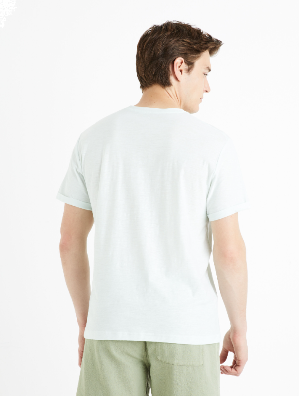 T-shirt col rond 100% coton - bleu