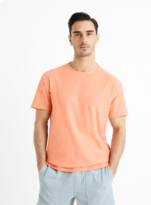 T-shirt col rond 100% coton - orange