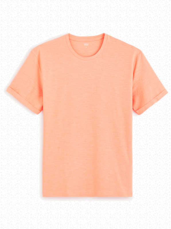 T-shirt col rond 100% coton - orange