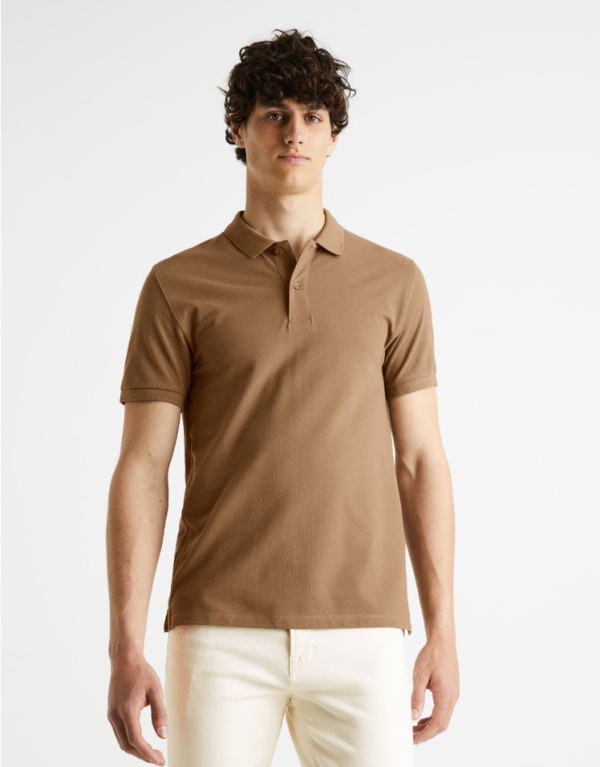 Polo piqué 100% coton - taupe