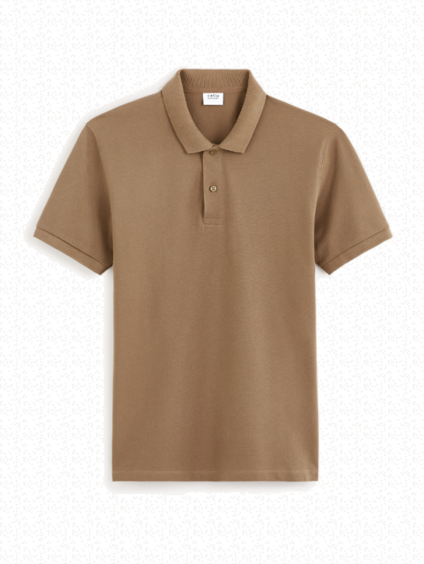 Polo piqué 100% coton - taupe