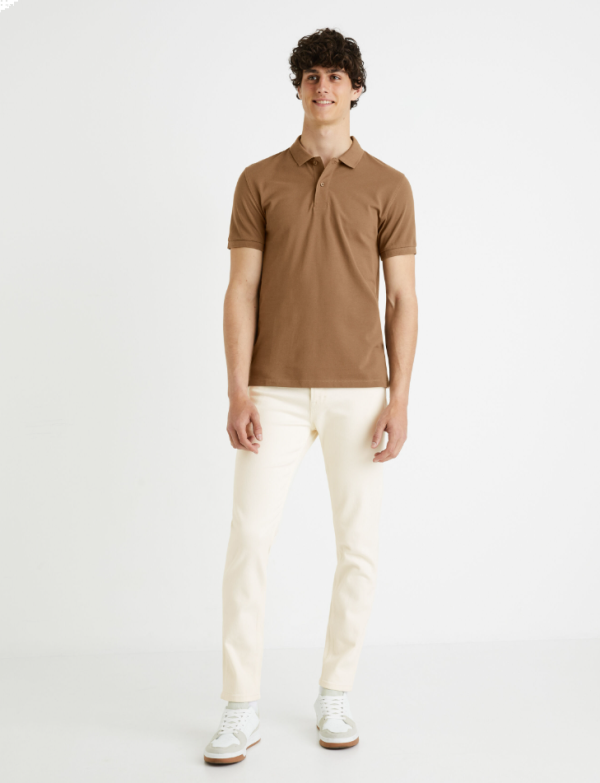 Polo piqué 100% coton - taupe