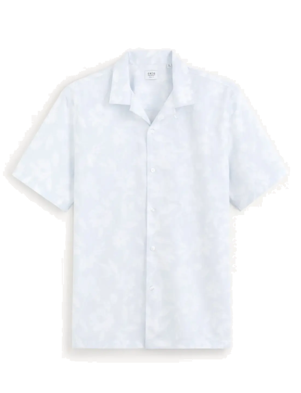 Chemise relax 100% coton - bleu clair
