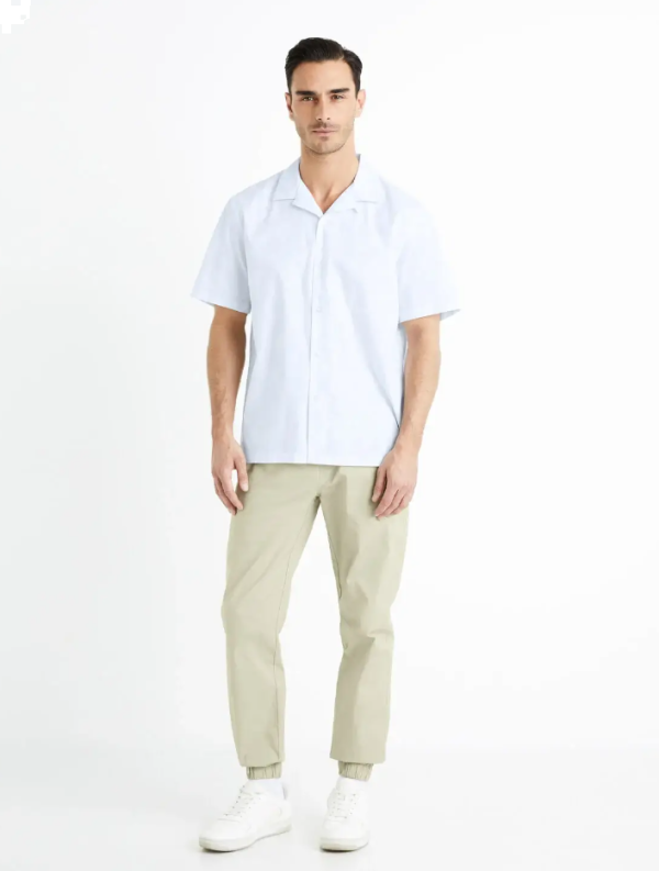 Chemise relax 100% coton - bleu clair