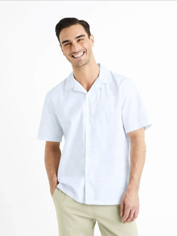 Chemise relax 100% coton - bleu clair