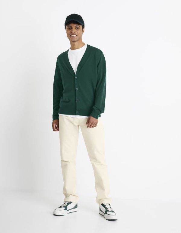 Cardigan boutonné laine mérinos - marine