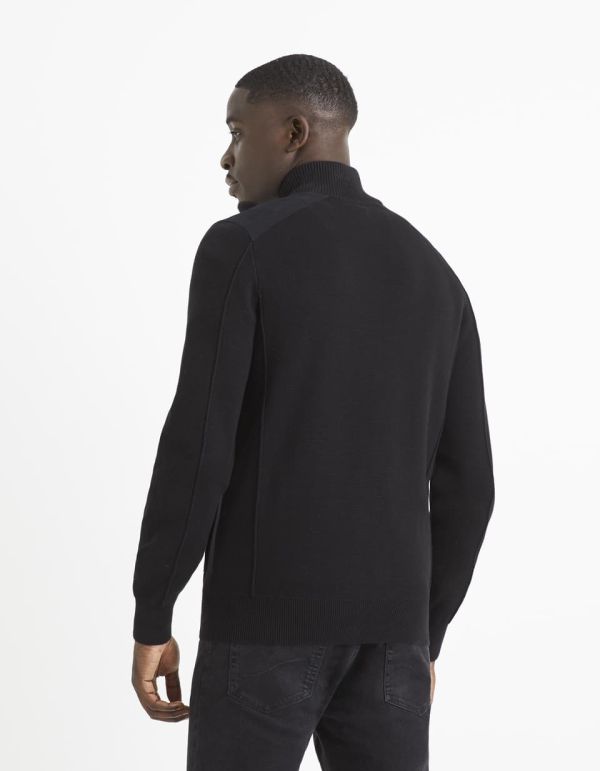 Cardigan col montant zippé 100% coton