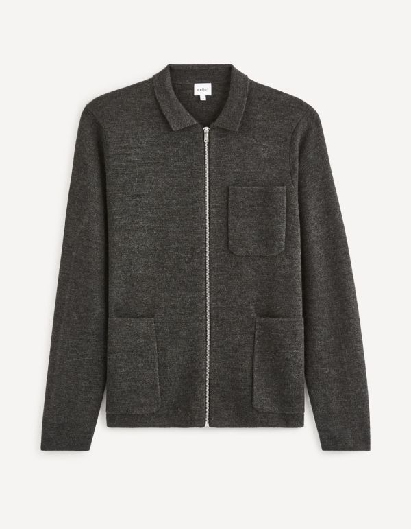 Cardigan zippé en maille milano