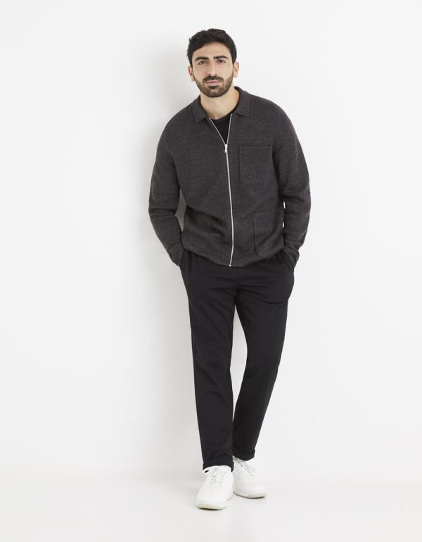 Cardigan zippé en maille milano