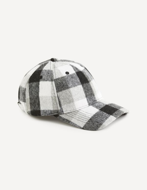 Casquette à carreaux - gris